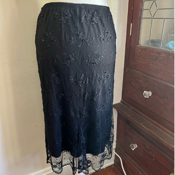 Valerie Separates Skirt Size M Black Mesh Knee Length Hi-Low Straight Women Goth - Picture 5 of 17